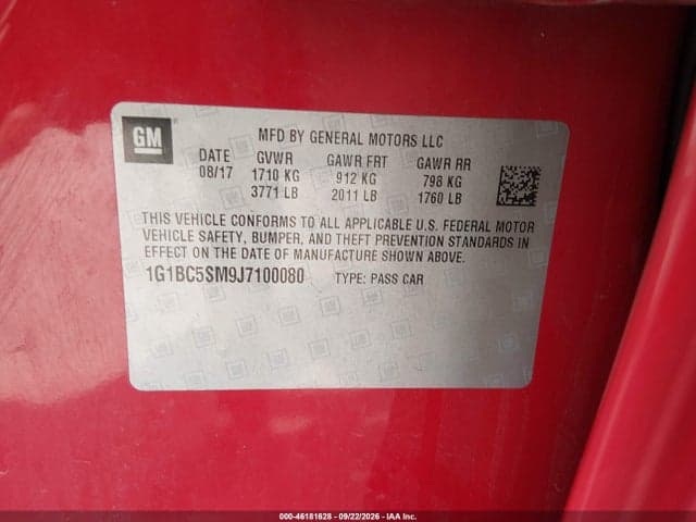 2018 CHEVROLET CRUZE LS AUTO 9