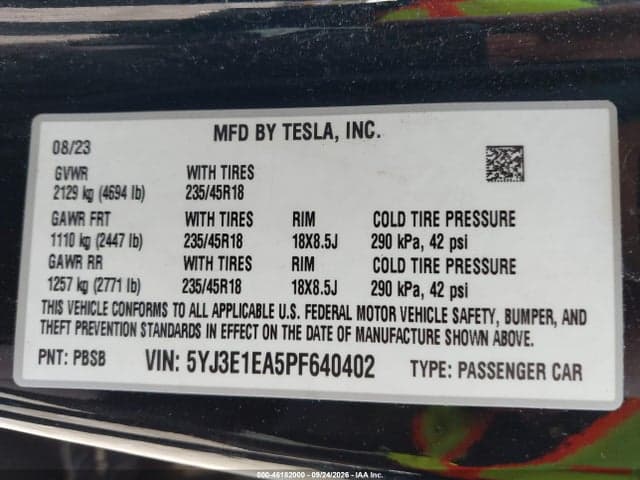 2023 TESLA MODEL 3 REAR-WHEEL DRIVE 9
