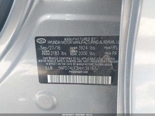 2017 HYUNDAI ELANTRA SE 9
