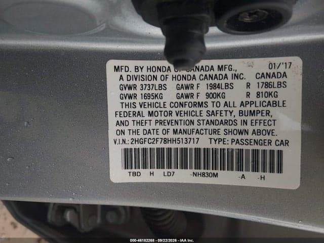 2017 HONDA CIVIC EX 9