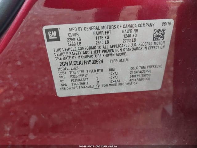 2017 CHEVROLET EQUINOX LT 9