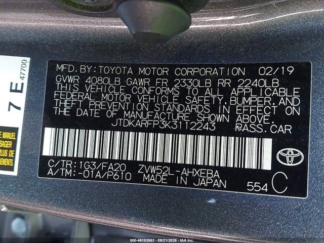 2019 TOYOTA PRIUS PRIME PLUS 9