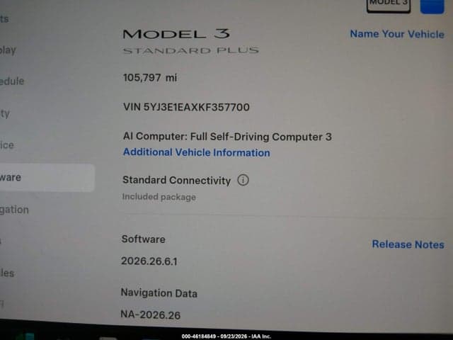 2019 TESLA MODEL 3 LONG RANGE/MID RANGE/STANDARD RANGE/STANDARD RANGE PLUS 7