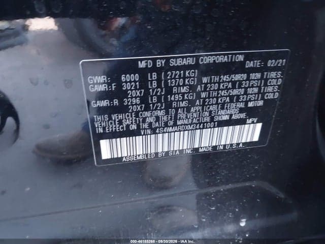 2021 SUBARU ASCENT TOURING 9