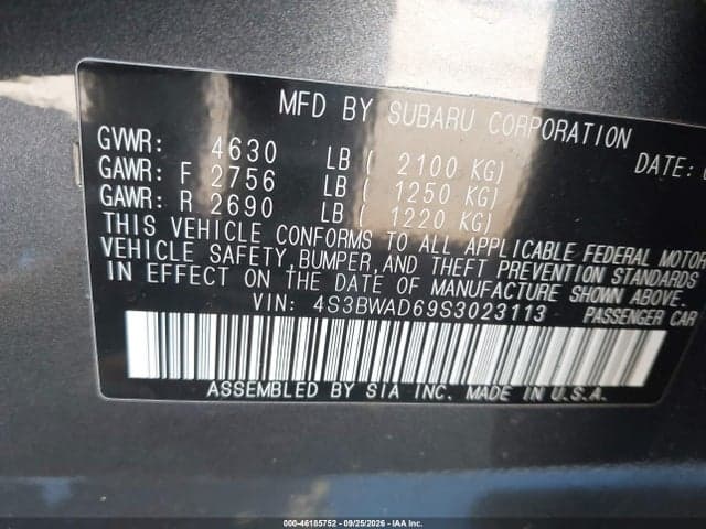 2025 SUBARU LEGACY PREMIUM 9