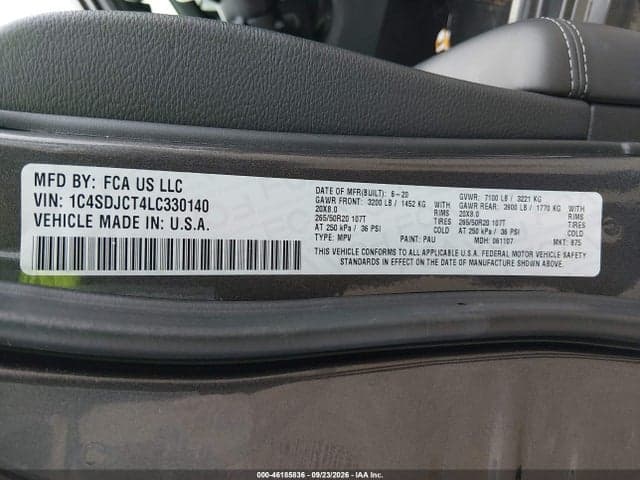 2020 DODGE DURANGO R/T AWD 9