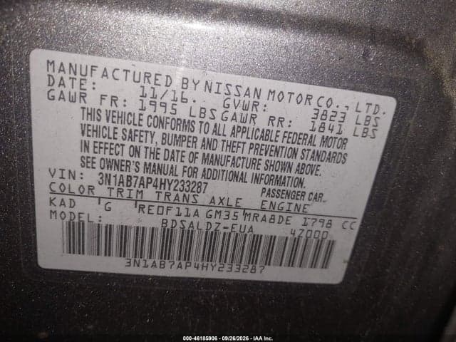 2017 NISSAN SENTRA SV 9
