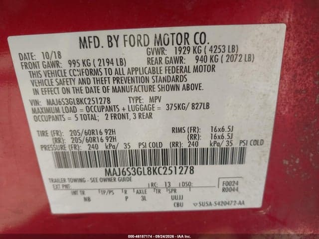 2019 FORD ECOSPORT SE 9