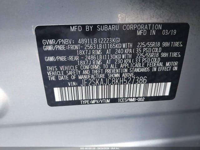 2019 SUBARU FORESTER SPORT 9