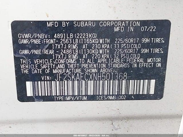 2022 SUBARU FORESTER PREMIUM 9
