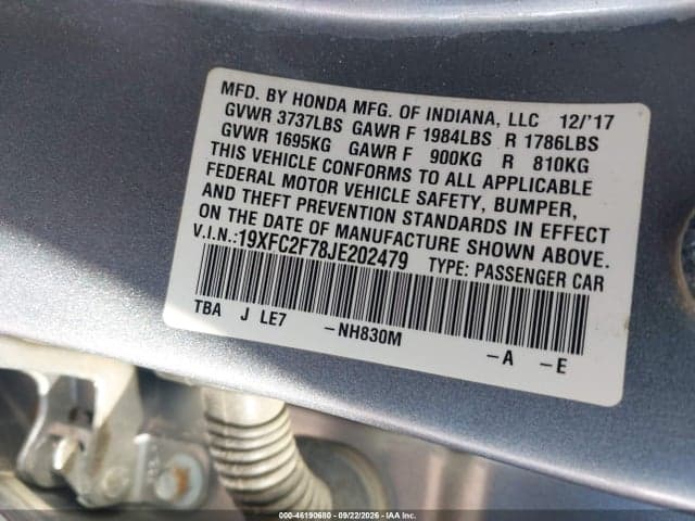 2018 HONDA CIVIC EX 9