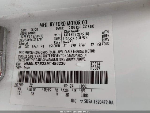 2021 FORD TRANSIT CONNECT XL 9