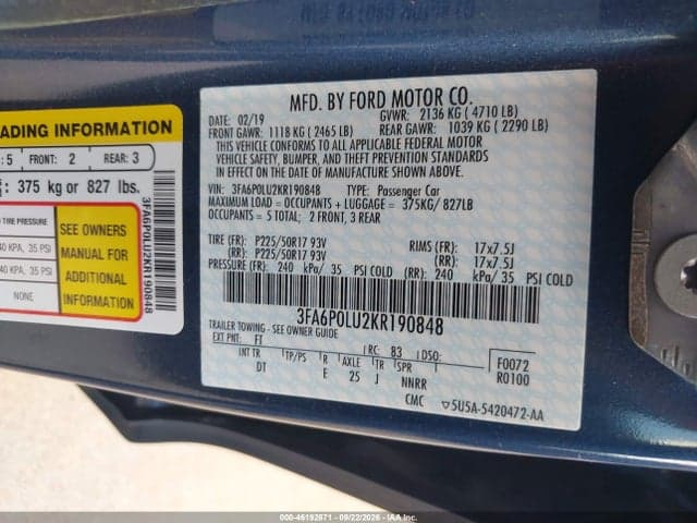 2019 FORD FUSION HYBRID SE 9