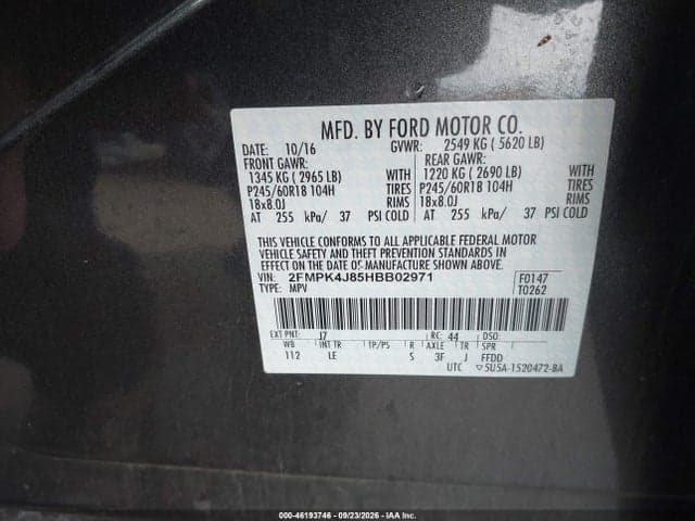 2017 FORD EDGE SEL 9