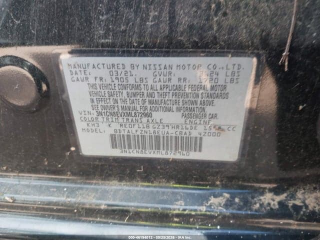 2021 NISSAN VERSA SV XTRONIC CVT 9