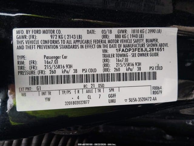 2018 FORD FOCUS SE 9