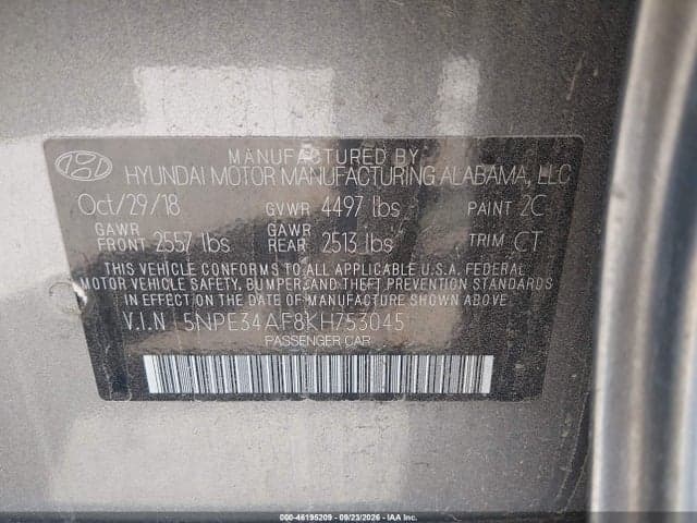 2019 HYUNDAI SONATA SEL 9