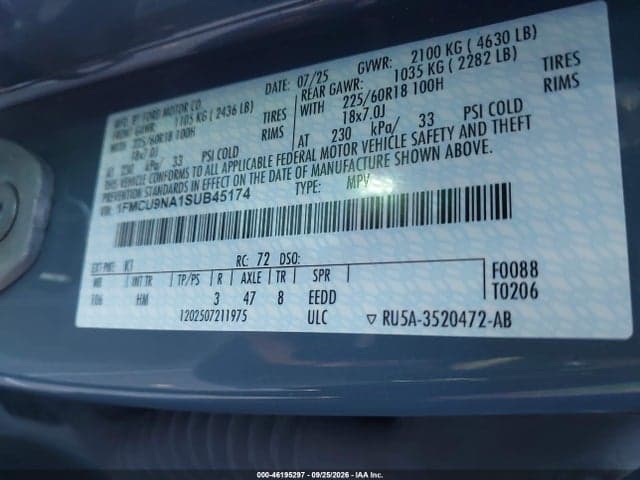 2025 FORD ESCAPE ST-LINE SELECT 9