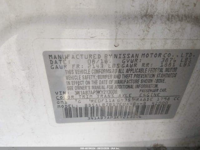 2019 NISSAN SENTRA S 9