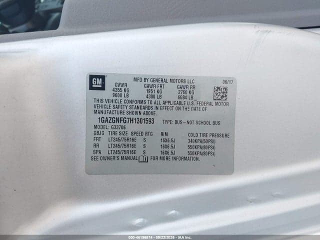 2017 CHEVROLET EXPRESS 3500 LS 9