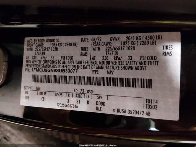 2025 FORD ESCAPE ACTIVE 9