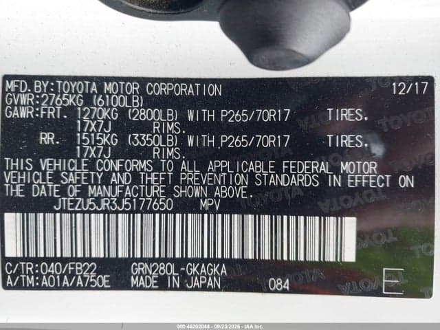 2018 TOYOTA 4RUNNER SR5 9