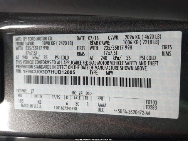 2017 FORD ESCAPE SE 9