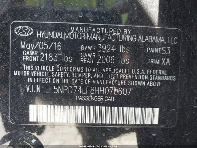 2017 HYUNDAI ELANTRA SE 9