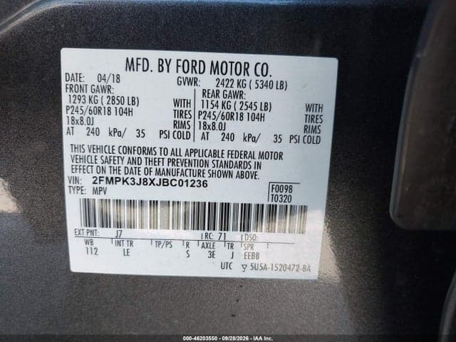 2018 FORD EDGE SEL 9