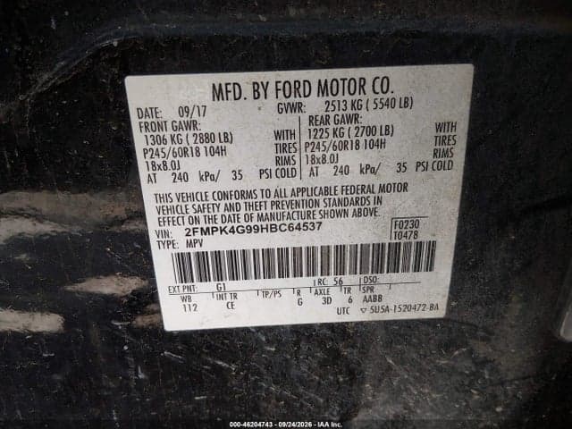 2017 FORD EDGE SE 9