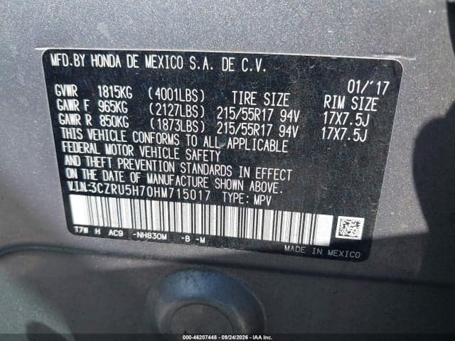 2017 HONDA HR-V EX-L 9