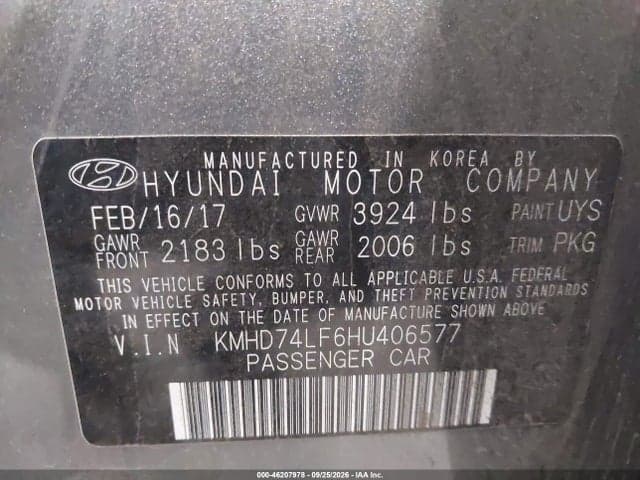 2017 HYUNDAI ELANTRA SE 9