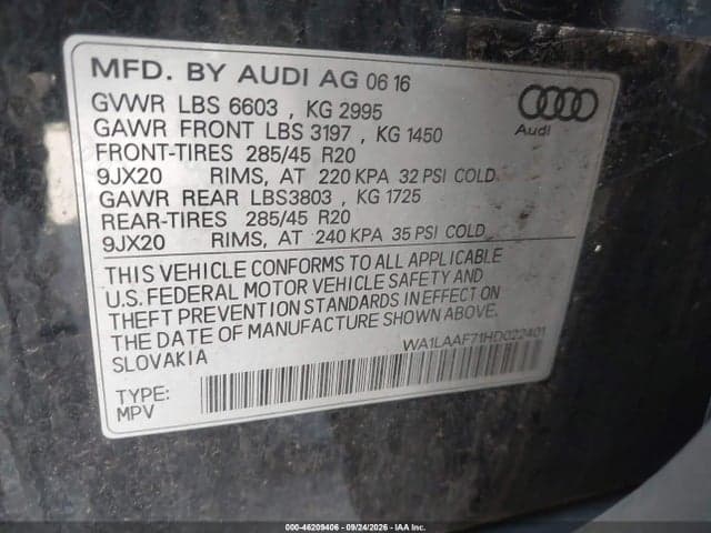 2017 AUDI Q7 3.0T PREMIUM 9