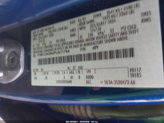 2023 FORD ESCAPE ACTIVE 9