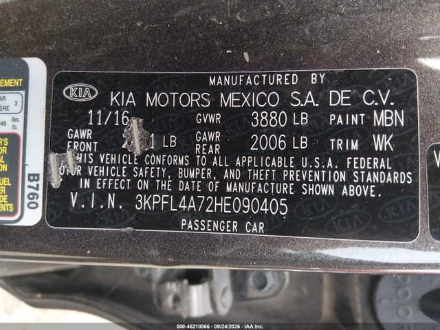 2017 KIA FORTE LX 9