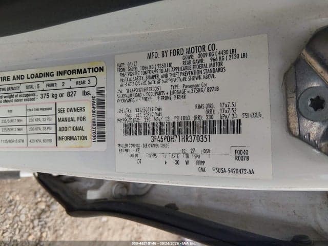 2017 FORD FUSION SE 9