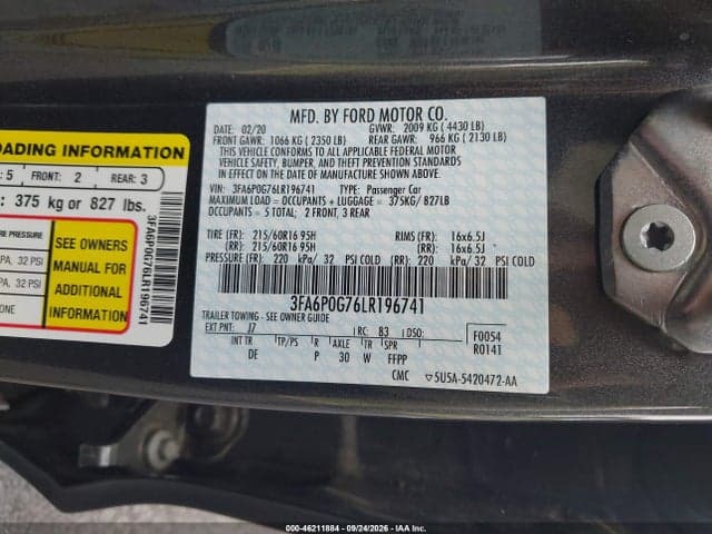 2020 FORD FUSION S 9