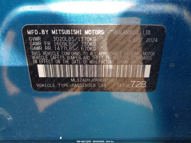 2024 MITSUBISHI MIRAGE ES/LE 9
