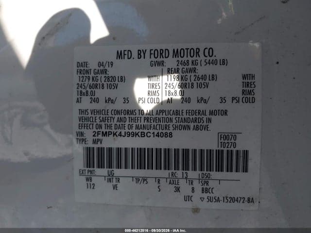 2019 FORD EDGE SEL 9