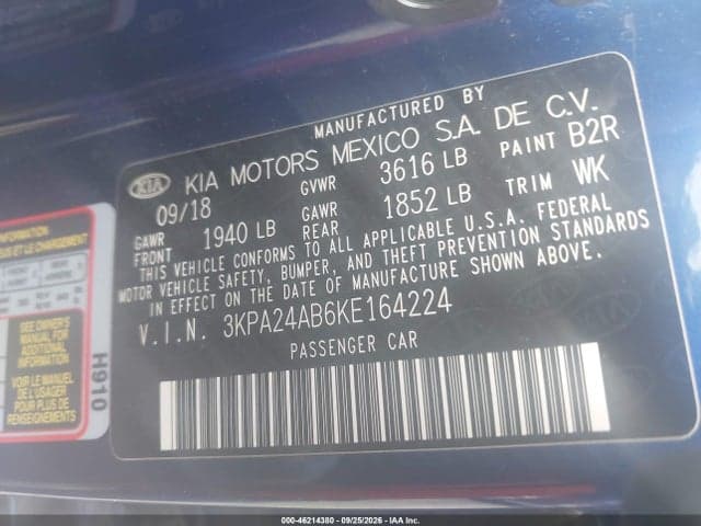 2019 KIA RIO S 9