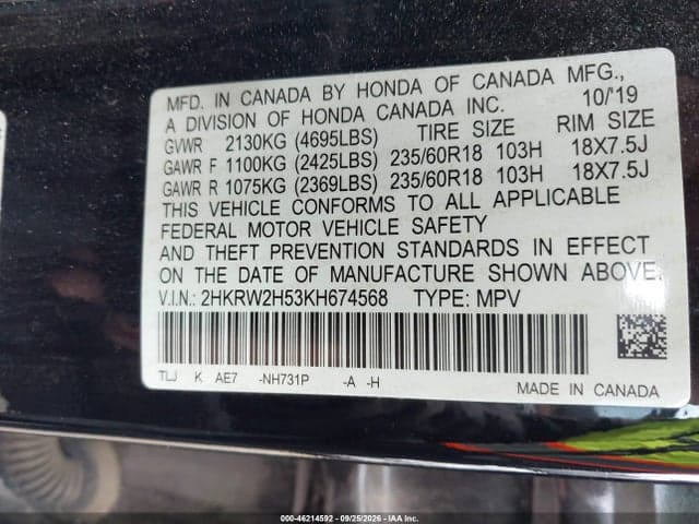 2019 HONDA CR-V EX 9