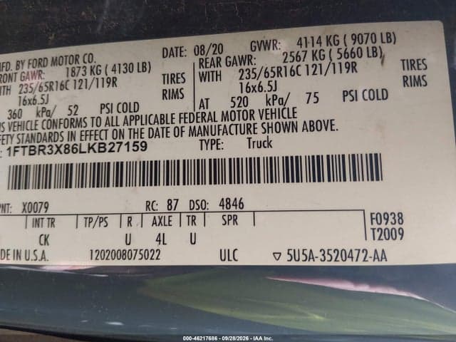2020 FORD TRANSIT-250 CARGO VAN 9