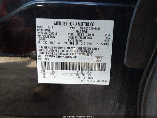 2019 FORD EDGE SEL 9