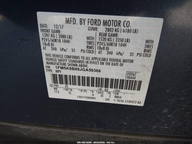 2018 FORD EXPLORER 9