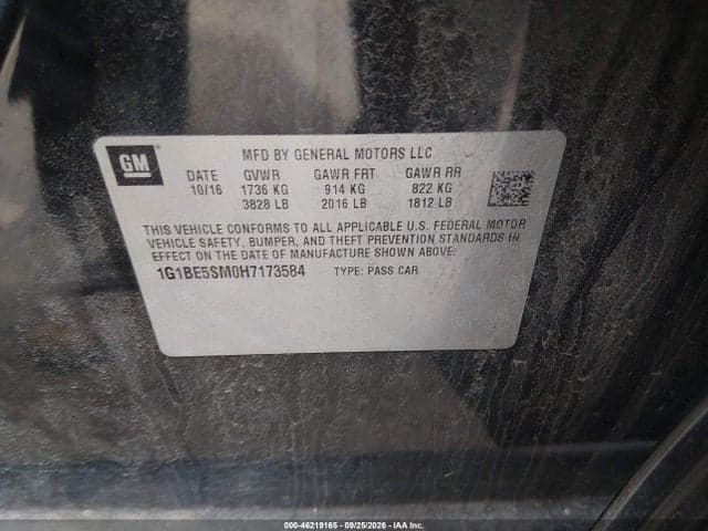 2017 CHEVROLET CRUZE LT AUTO 9