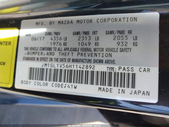 2017 MAZDA MAZDA6 TOURING 9