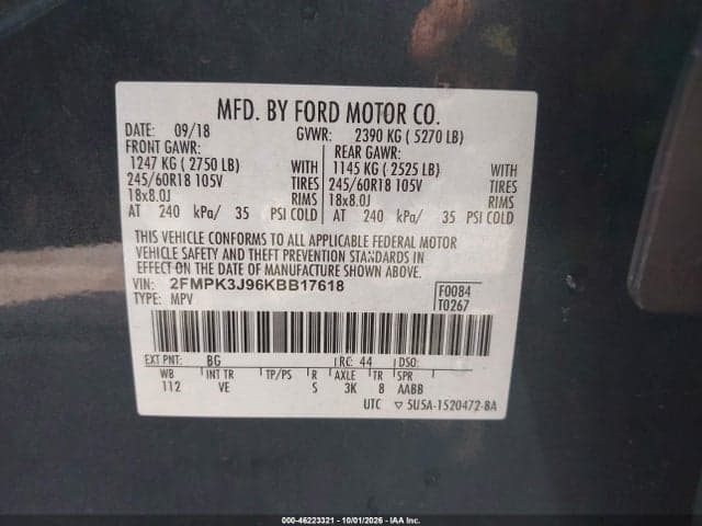 2019 FORD EDGE SEL 9