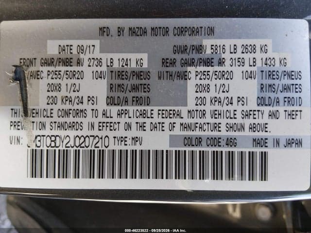 2018 MAZDA CX-9 GRAND TOURING 9