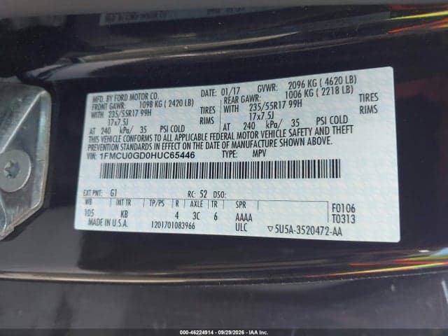 2017 FORD ESCAPE SE 9