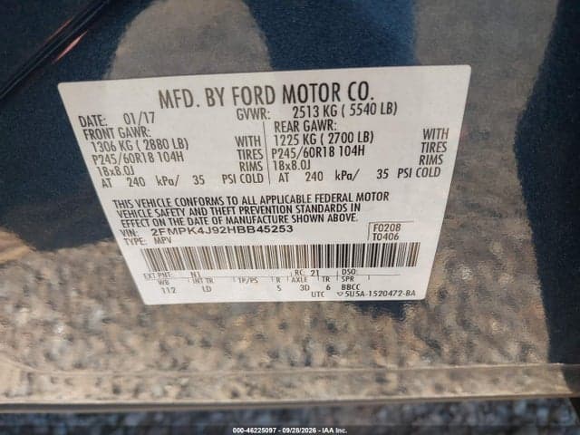 2017 FORD EDGE SEL 9